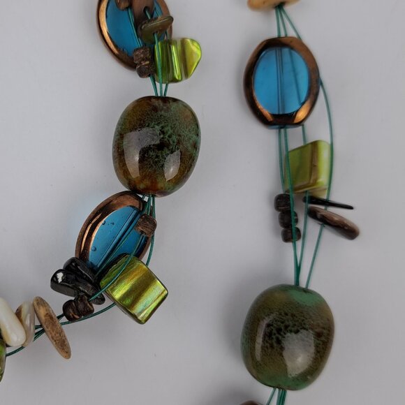 Vintage Premier Designs  Floating Bead 4 Strand Necklace and Bracelet Set - Picture 13 of 16